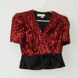 Barbara Chodos for Michael Marcella Sequin Top Vintage 80's Size 8